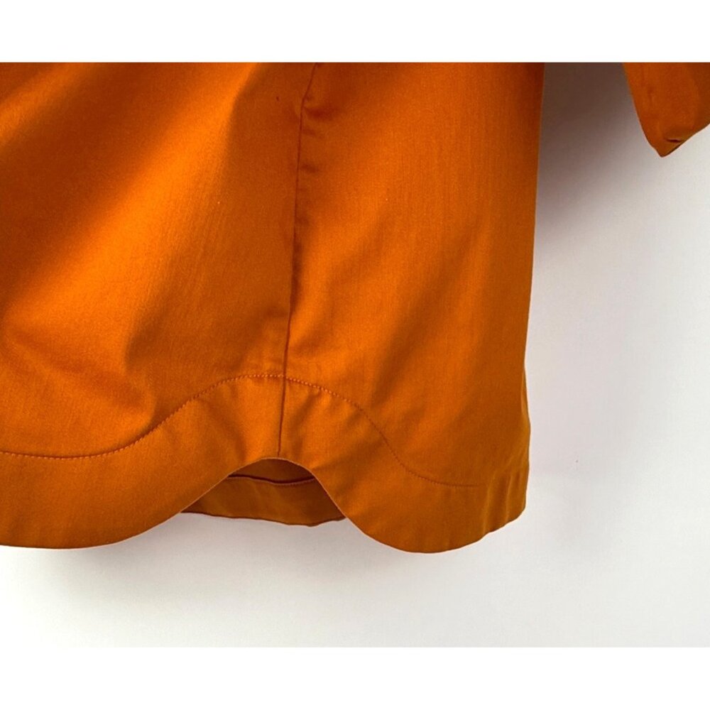 Chico's Puff-Sleeve Boho Smocked Blouse Top Orange Size 14 - Picture 5 of 6
